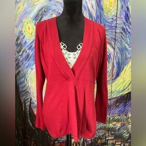 Athleta size large cranberry colored closed cardigan